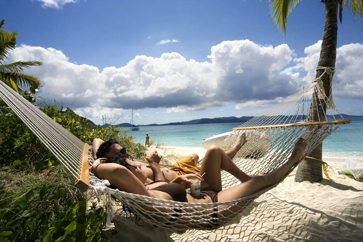 Enjoy the breeze on the hammock at Soggy Dollar on Jost Van Dyke