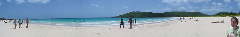 Flamenco Beach is a highlight of Spanish Virgin Islands Sailing Itinerary