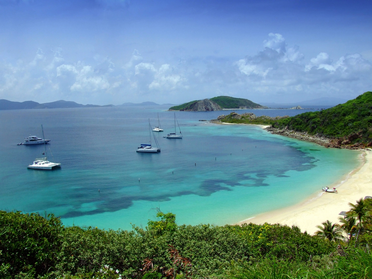 some yachts docked at Deadman's Beach BVI