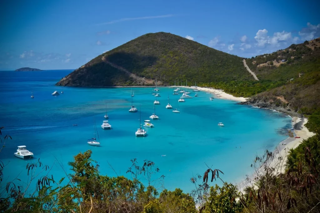 White Bay, Jost Van Dyke, BVI is a favorite beach area for guests to hang out, go scuba diving and sport fishing