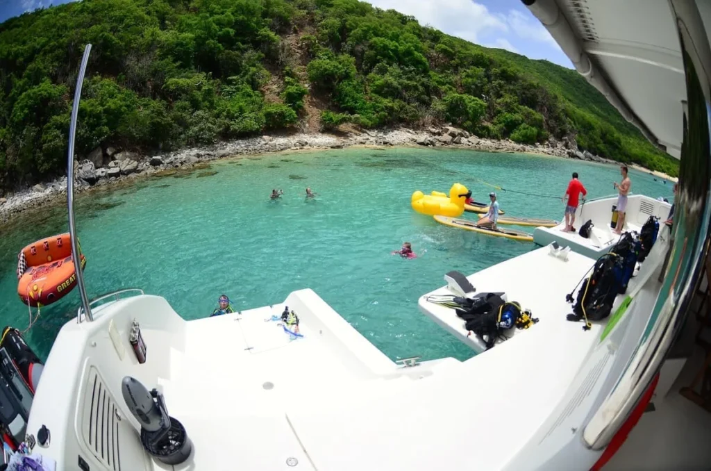 Onboard water toys for all ages available during Caribbean sailing tours