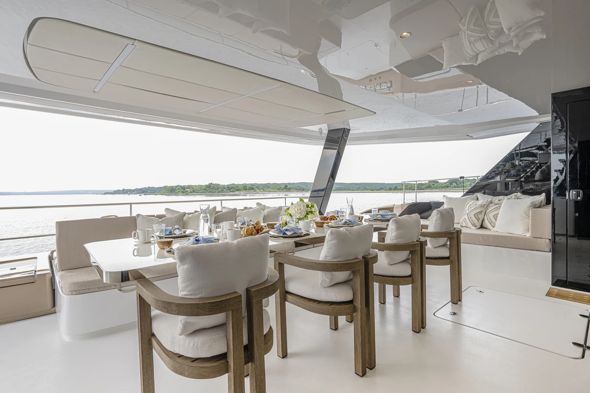 SOL Catamaran's outdoor dining